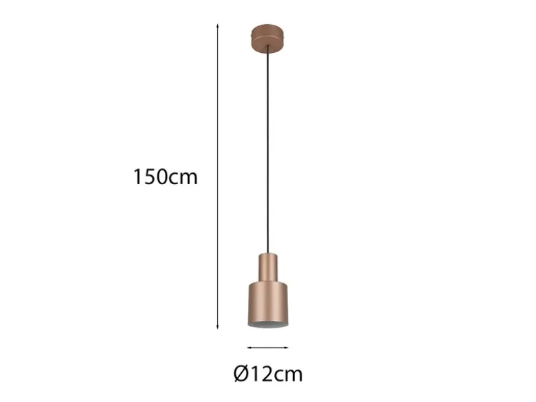 Kleine LED Pendelleuchte mit Metall Lampenschirm Coffee, Ø 12cm