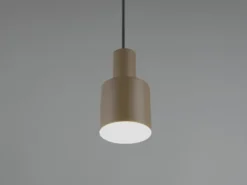 Kleine LED Pendelleuchte mit Metall Lampenschirm Taupe, Ø 12cm