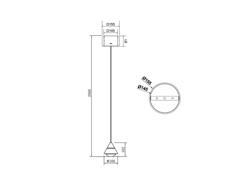 Kleine LED Pendelleuchte ROMEO höhenverstellbar, einflammig, Silber Ø 10cm