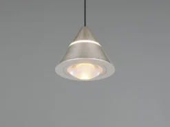 Kleine LED Pendelleuchte ROMEO höhenverstellbar, einflammig, Silber Ø 10cm