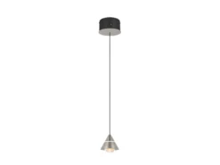 Kleine LED Pendelleuchte ROMEO höhenverstellbar, einflammig, Silber Ø 10cm