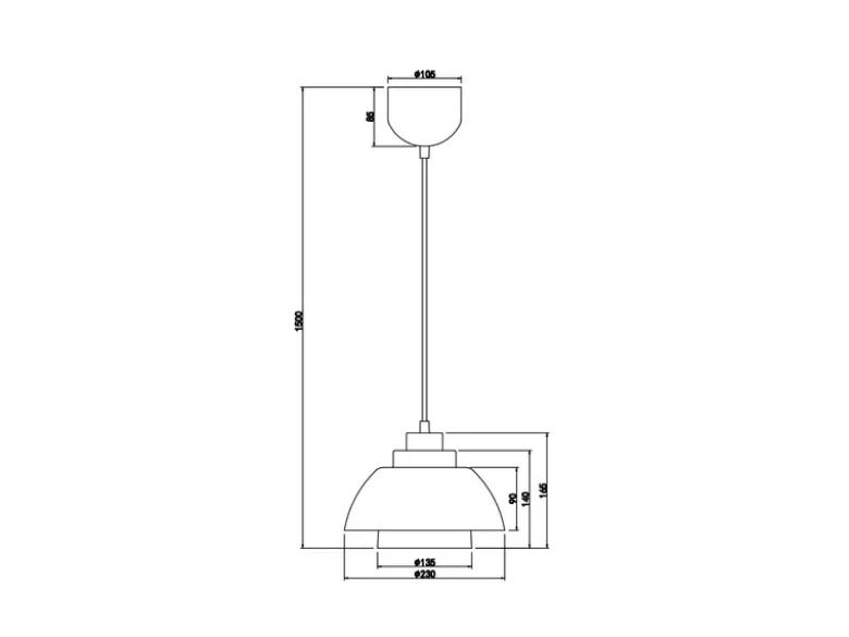 Kleine LED Pendelleuchte skandinavisch mit Metall- & Glasschirm Ø 23cm