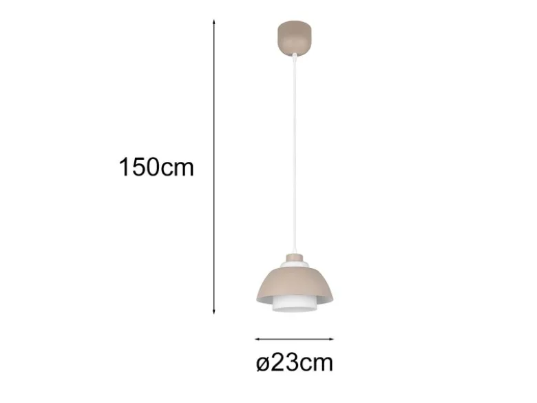 Kleine LED Pendelleuchte skandinavisch mit Metall- & Glasschirm Ø 23cm