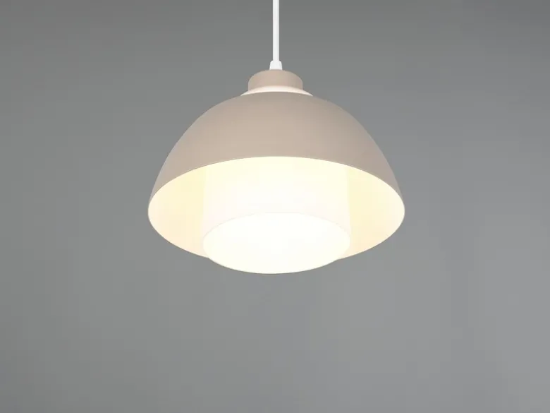 Kleine LED Pendelleuchte skandinavisch mit Metall- & Glasschirm Ø 23cm