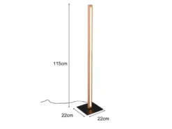 Kleine LED Stehlampe BELLARI aus Holz mit Touch Dimmer, Höhe 115cm