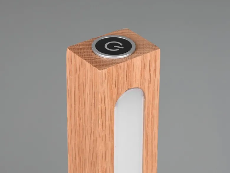 Kleine LED Stehlampe BELLARI aus Holz mit Touch Dimmer, Höhe 115cm
