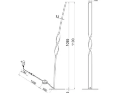 Kleine LED Stehlampe GINKO Metall Weiß, Höhe 110cm