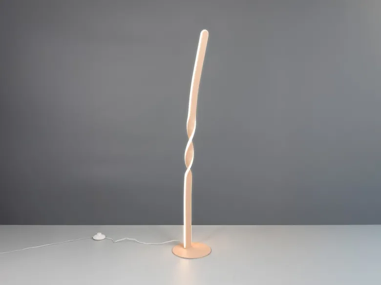 Kleine LED Stehlampe GINKO Metall Beige, Höhe 110cm