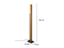 Kleine LED Stehlampe KERALA aus Holz mit Touch Dimmer, Höhe 120cm
