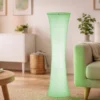 Kleine LED Stehlampe Stoff Weiß mit RGBW Leuchtmittel & Fernbedienung Höhe 123cm