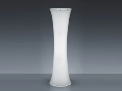 Kleine LED Stehlampe Stoff Weiß mit RGBW Leuchtmittel & Fernbedienung Höhe 123cm
