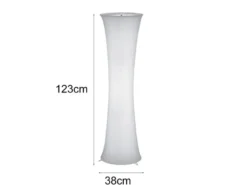 Kleine LED Stehlampe Stoff Weiß mit RGBW Leuchtmittel & Fernbedienung Höhe 123cm