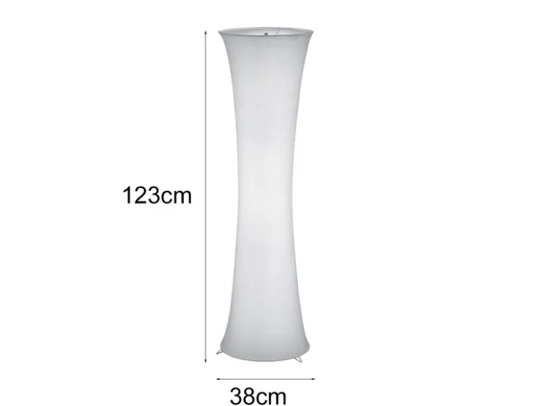 Kleine LED Stehlampe Stoff Weiß mit RGBW Leuchtmittel & Fernbedienung Höhe 123cm