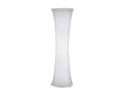 Kleine LED Stehlampe Stoff Weiß mit RGBW Leuchtmittel & Fernbedienung Höhe 123cm