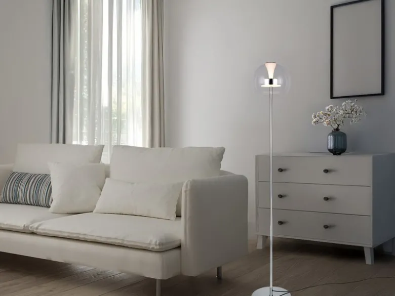 Kleine LED Stehleuchte FLYNT dimmbar & Lichtfarbe einstellbar, Höhe 130cm
