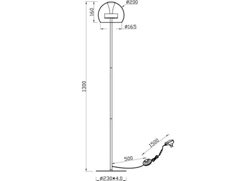 Kleine LED Stehleuchte FLYNT dimmbar & Lichtfarbe einstellbar, Höhe 130cm