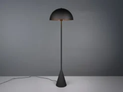 Kleine LED Stehleuchte in Pilzform aus Metall Schwarz, Höhe 130cm