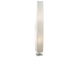 Kleine LED Stehleuchte mit Plissee Stoffschirm Weiß eckig, Höhe 119cm