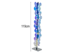 Kleine LED Stehleuchte PULSE aus irisierendem Kunststoff, Höhe 119cm