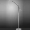 Kleine LED Stehleuchte VERONA dimmbar & schwenkbar in Silber, Höhe 126cm