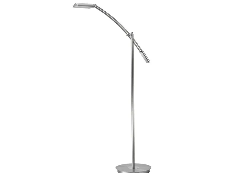 Kleine LED Stehleuchte VERONA dimmbar & schwenkbar in Silber, Höhe 126cm