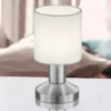 Kleine LED Tischlampe mit Touchfunktion & Stoffschirm Weiß, Höhe 18cm