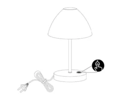 Kleine LED Tischlampe QUEEN dimmbar, Messing mit Glasschirm Weiß, Höhe 24cm