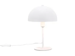 Kleine LED Tischleuchte aus Metall Weiß in Pilzform, Höhe 30cm