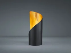 Kleine LED Tischleuchte 1 flammig Metall Schwarz matt / Gold, Höhe 24cm