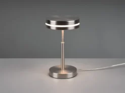 Kleine LED Tischleuchte FRANKLIN rund Silber, Höhe 25cm