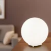 Kleine LED Tischleuchte Glaskugel Lampenschirm Opalweiß, Ø 20cm