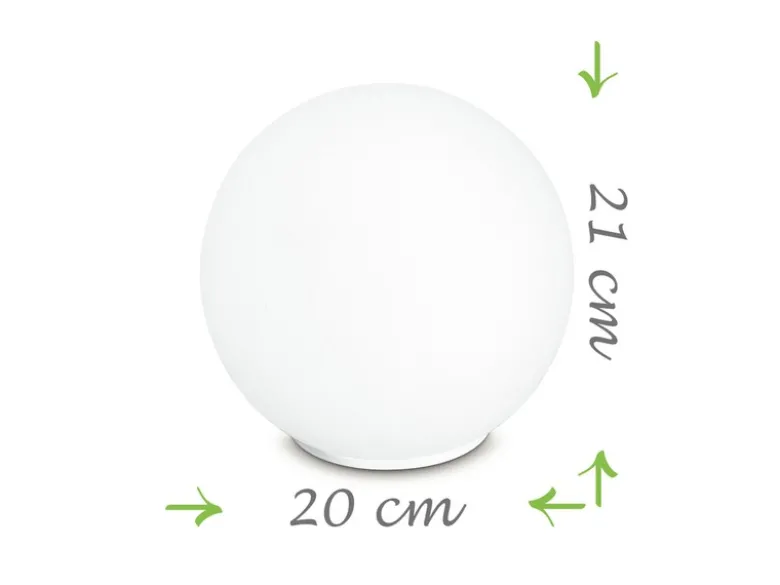 Kleine LED Tischleuchte Glaskugel Lampenschirm Opalweiß, Ø 20cm