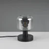 Kleine LED Tischleuchte mit Glasschirm Chrom bedampft, Höhe 18cm