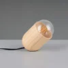 Kleine LED Tischleuchte oval aus hellem Naturholz, Höhe 13,5cm