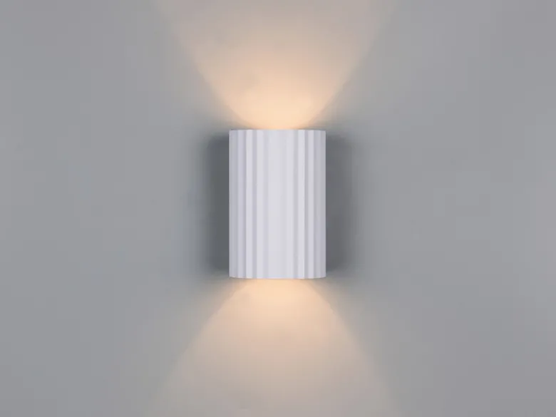 Kleine LED Wandleuchte mit Up and Down Lichteffekt, Metall Weiß, Höhe 12cm