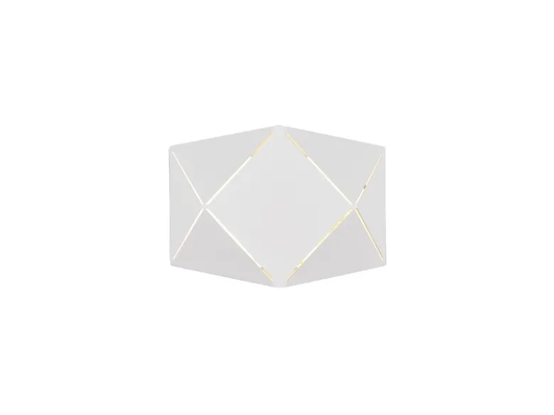 Kleine LED Wandleuchte ZANDOR mit Lasercut Muster in Weiß, Breite 18cm
