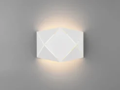 Kleine LED Wandleuchte ZANDOR mit Lasercut Muster in Weiß, Breite 18cm