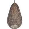 Kleine Orientalische Pendelleuchte ZIVA aus Metallgeflecht in Altmessing, Ø 23cm