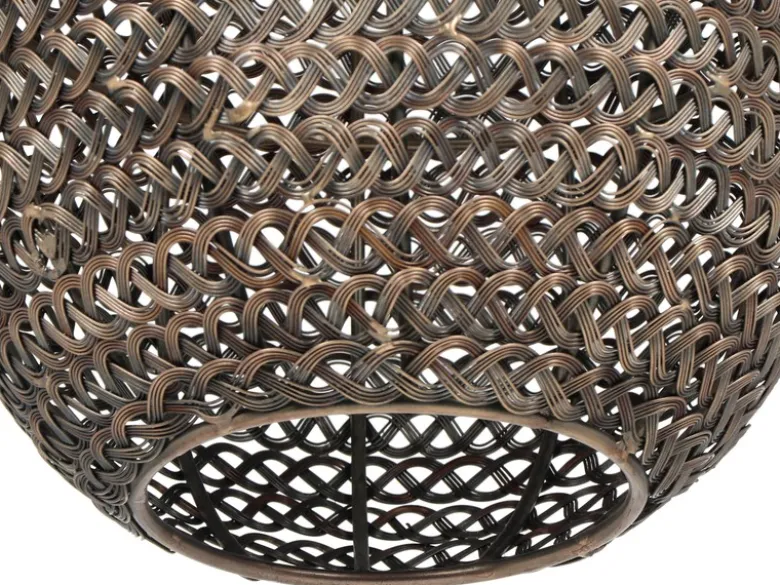 Kleine Orientalische Pendelleuchte ZIVA aus Metallgeflecht in Altmessing, Ø 23cm