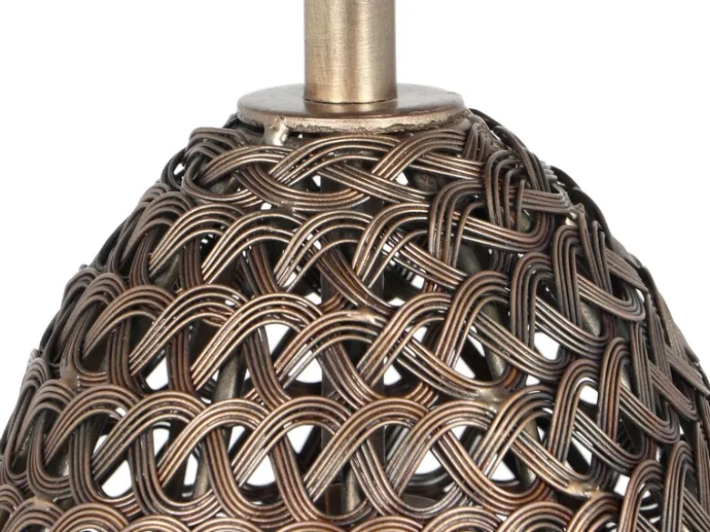 Kleine Orientalische Pendelleuchte ZIVA aus Metallgeflecht in Altmessing, Ø 23cm