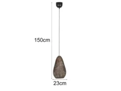 Kleine Orientalische Pendelleuchte ZIVA aus Metallgeflecht in Altmessing, Ø 23cm