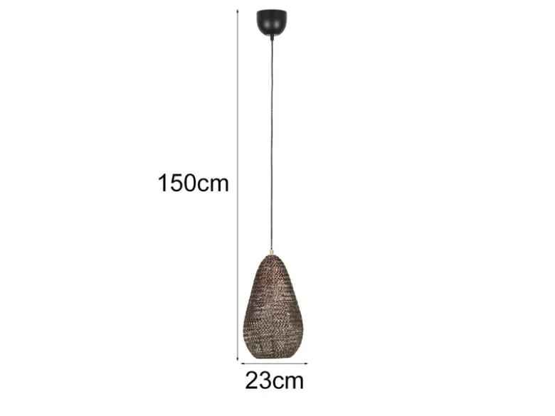 Kleine Orientalische Pendelleuchte ZIVA aus Metallgeflecht in Altmessing, Ø 23cm