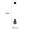Kleine Pendelleuchte AGUDO mit Metall Lampenschirm Schwarz, Ø 12cm