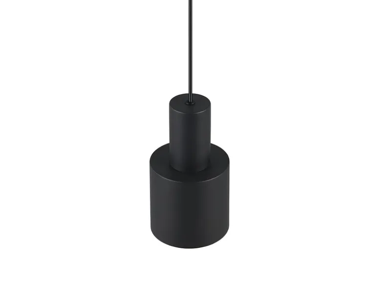 Kleine Pendelleuchte AGUDO mit Metall Lampenschirm Schwarz, Ø 12cm