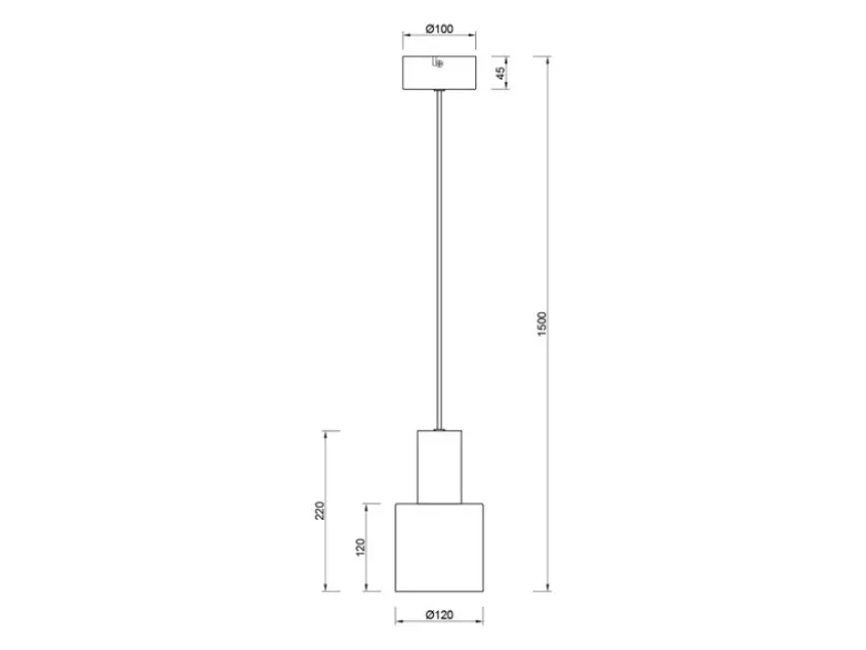 Kleine Pendelleuchte AGUDO mit Metall Lampenschirm Schwarz, Ø 12cm