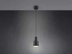 Kleine Pendelleuchte AGUDO mit Metall Lampenschirm Schwarz, Ø 12cm