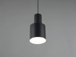 Kleine Pendelleuchte AGUDO mit Metall Lampenschirm Schwarz, Ø 12cm