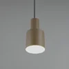 Kleine Pendelleuchte AGUDO mit Metall Lampenschirm Taupe, Ø 12cm
