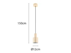 Kleine Pendelleuchte AGUDO mit Metall Lampenschirm Beige, Ø 12cm
