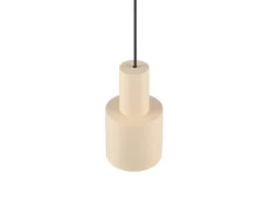 Kleine Pendelleuchte AGUDO mit Metall Lampenschirm Beige, Ø 12cm